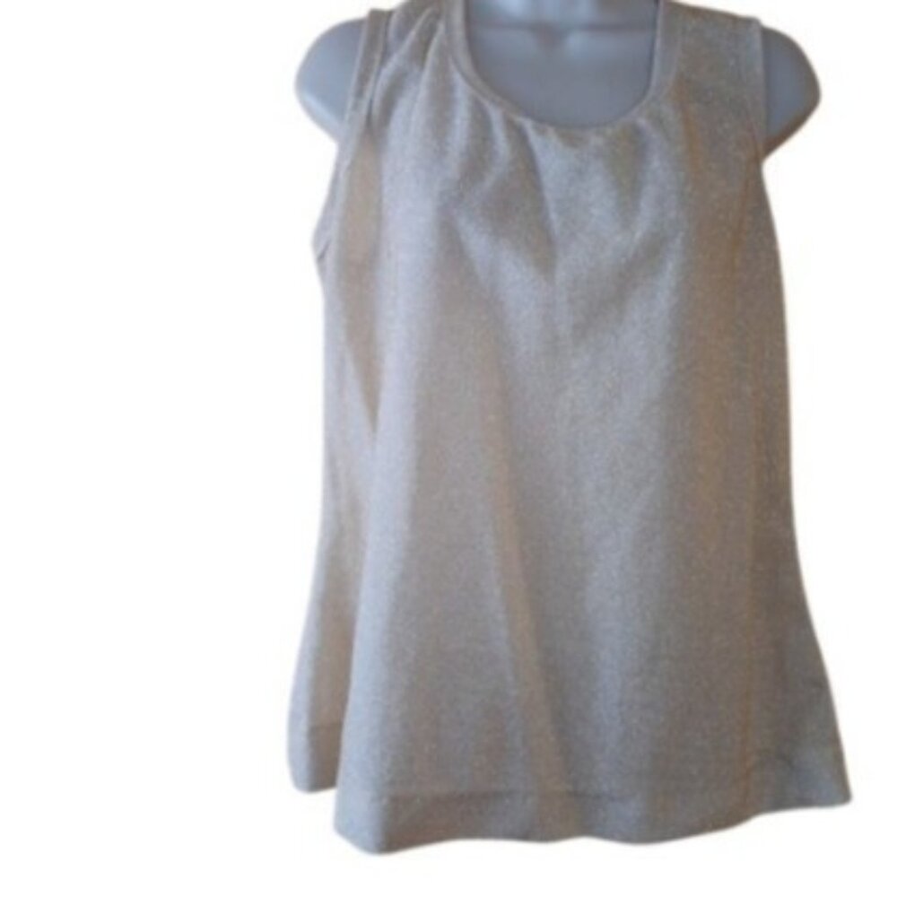 Vintage 1960s Judy Bond Womens Tank Blouse Gold Glitter Metallic XL New